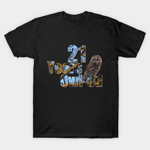 21 years owl-ed (21 years old) 21st birthday T-Shirt by ownedandloved